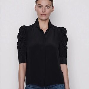FRAME Gillian silk blouse size XS black